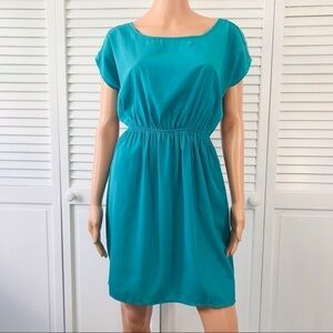 SOPRANO Teal Lightweight Short Sleeve Elastic Waist Dress Size Large